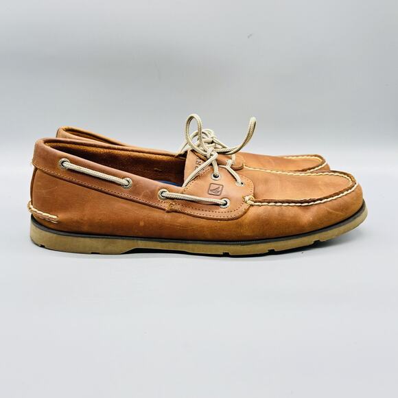Sperry Other - Sperry Shoes Mens 13 Brown Leather Top Sider Boat Deck Moc Toe Casual Comfort